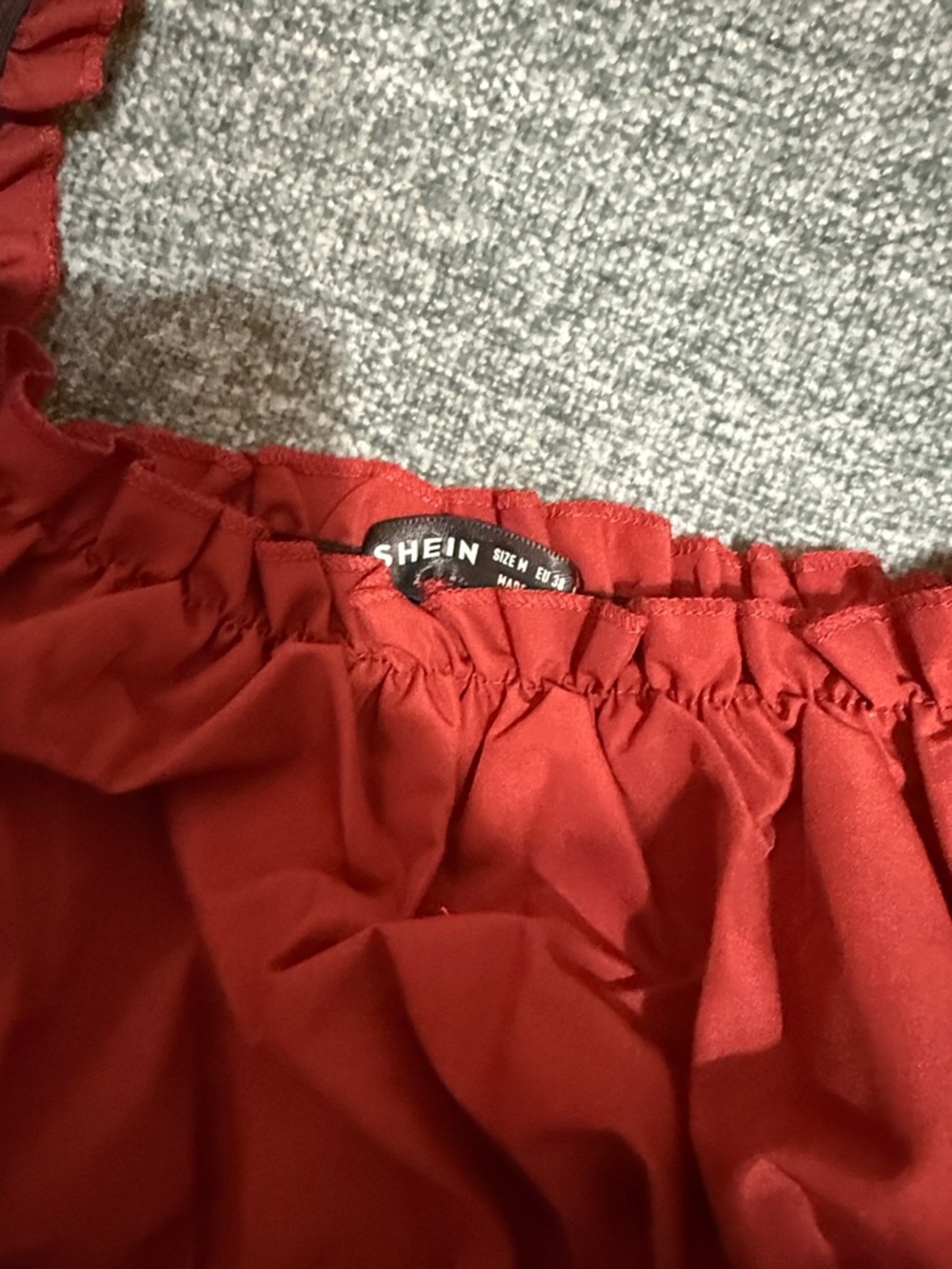 SHEIN Maroon Off-Shoulder Ruffle Top - Picture 2 of 4